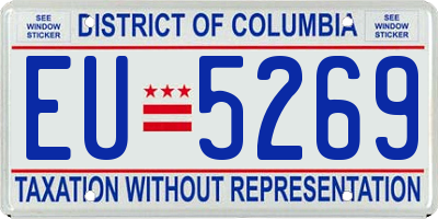 DC license plate EU5269