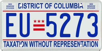 DC license plate EU5273