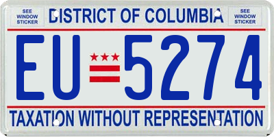 DC license plate EU5274