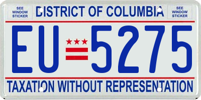 DC license plate EU5275