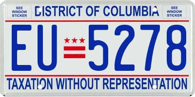 DC license plate EU5278