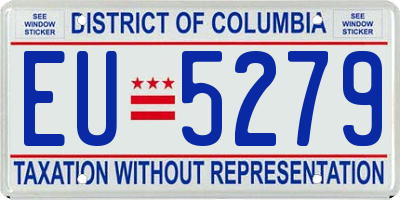 DC license plate EU5279