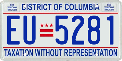 DC license plate EU5281