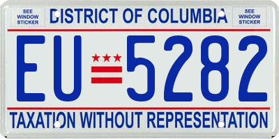 DC license plate EU5282