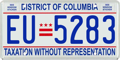 DC license plate EU5283