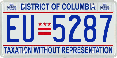 DC license plate EU5287