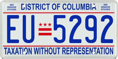 DC license plate EU5292