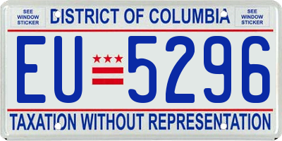 DC license plate EU5296