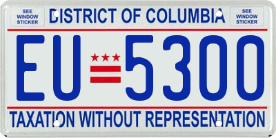 DC license plate EU5300