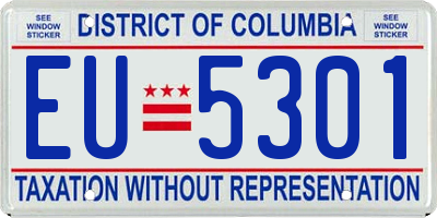 DC license plate EU5301