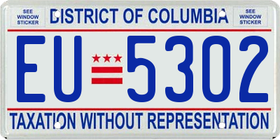 DC license plate EU5302