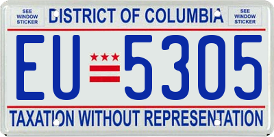 DC license plate EU5305