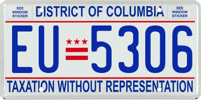 DC license plate EU5306
