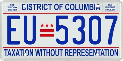 DC license plate EU5307