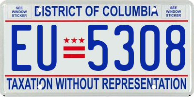 DC license plate EU5308