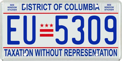 DC license plate EU5309