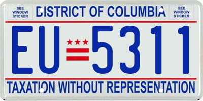 DC license plate EU5311