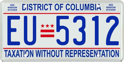 DC license plate EU5312