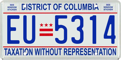 DC license plate EU5314
