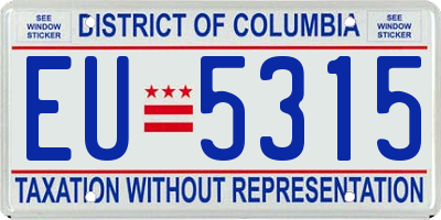 DC license plate EU5315