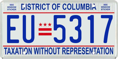 DC license plate EU5317