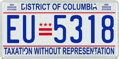 DC license plate EU5318