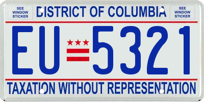 DC license plate EU5321