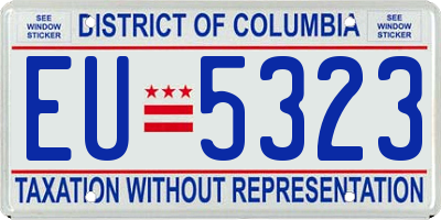 DC license plate EU5323