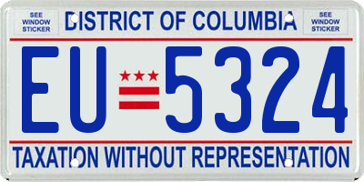 DC license plate EU5324