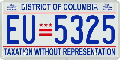 DC license plate EU5325
