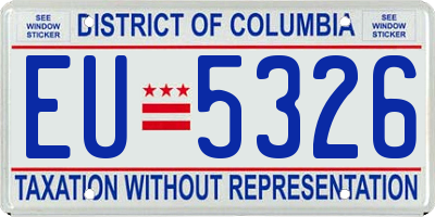 DC license plate EU5326
