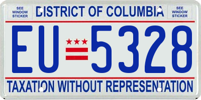 DC license plate EU5328