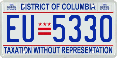 DC license plate EU5330