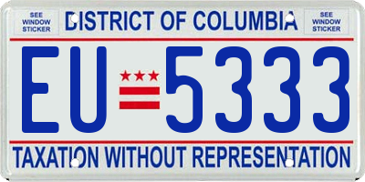 DC license plate EU5333