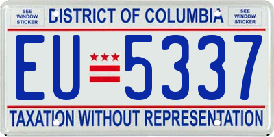 DC license plate EU5337