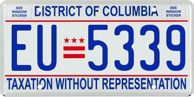 DC license plate EU5339