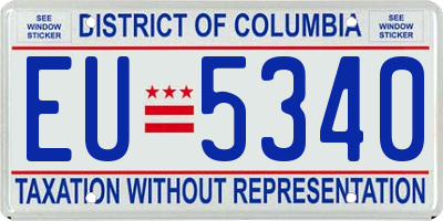 DC license plate EU5340