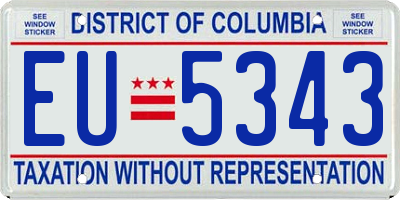 DC license plate EU5343