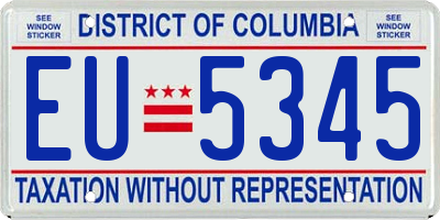 DC license plate EU5345