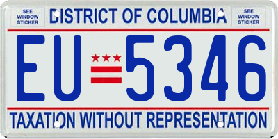 DC license plate EU5346