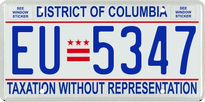 DC license plate EU5347