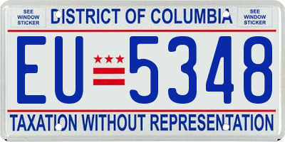 DC license plate EU5348