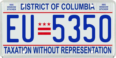 DC license plate EU5350