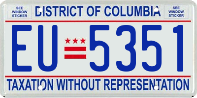 DC license plate EU5351