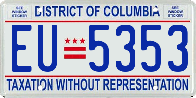 DC license plate EU5353