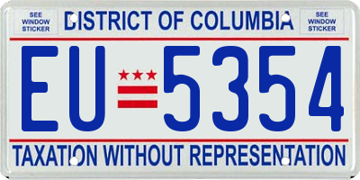 DC license plate EU5354