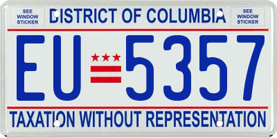 DC license plate EU5357