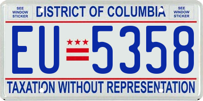 DC license plate EU5358