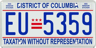 DC license plate EU5359