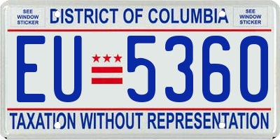 DC license plate EU5360